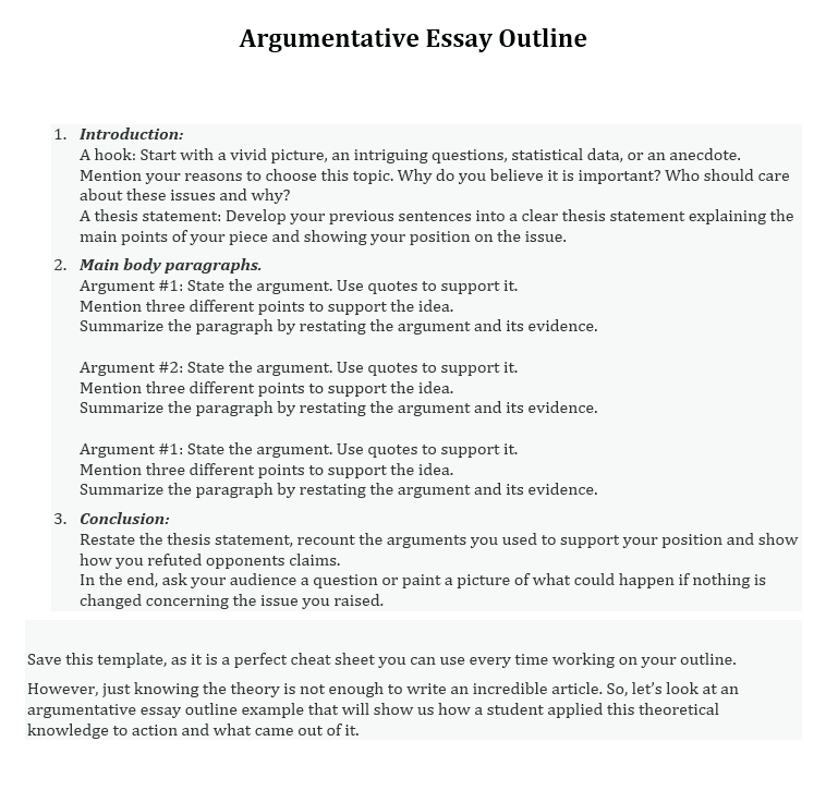 argumentative essay outline